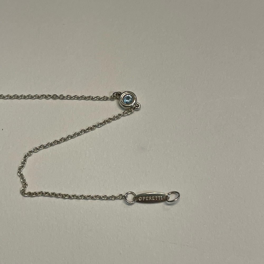 Tiffany & Co. Colors by the Yard 7” bracelet with aquamarine stone